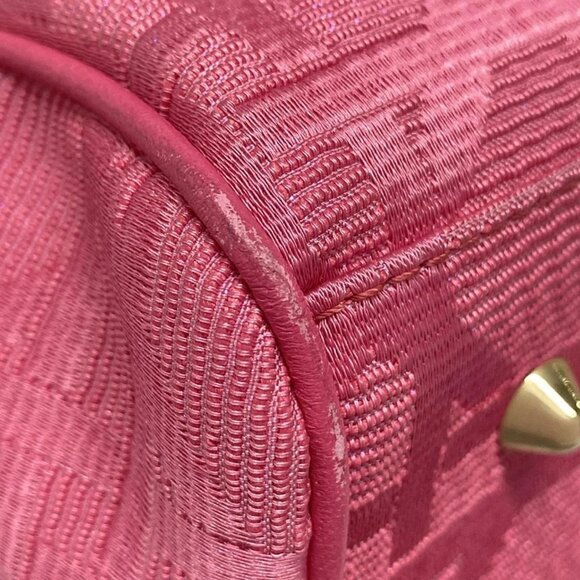 Auth DIOR/ChristianDior Cannage Stitch Pink Jacquard Leather Handbag - Picture 3 of 16